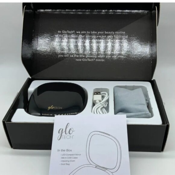 GloTech Accessories - GloTech LED Compact Makeup Mirror - Black
